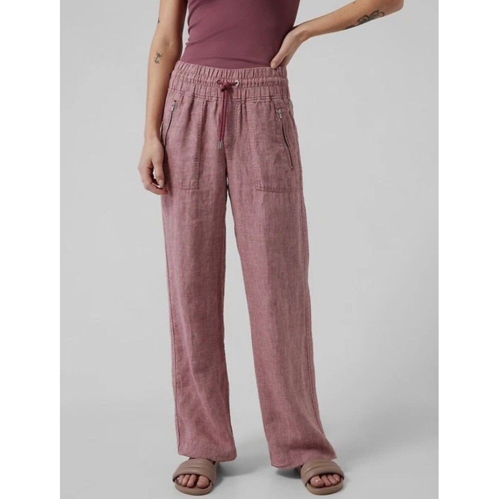Athleta Cabo Linen Wide Leg Pants